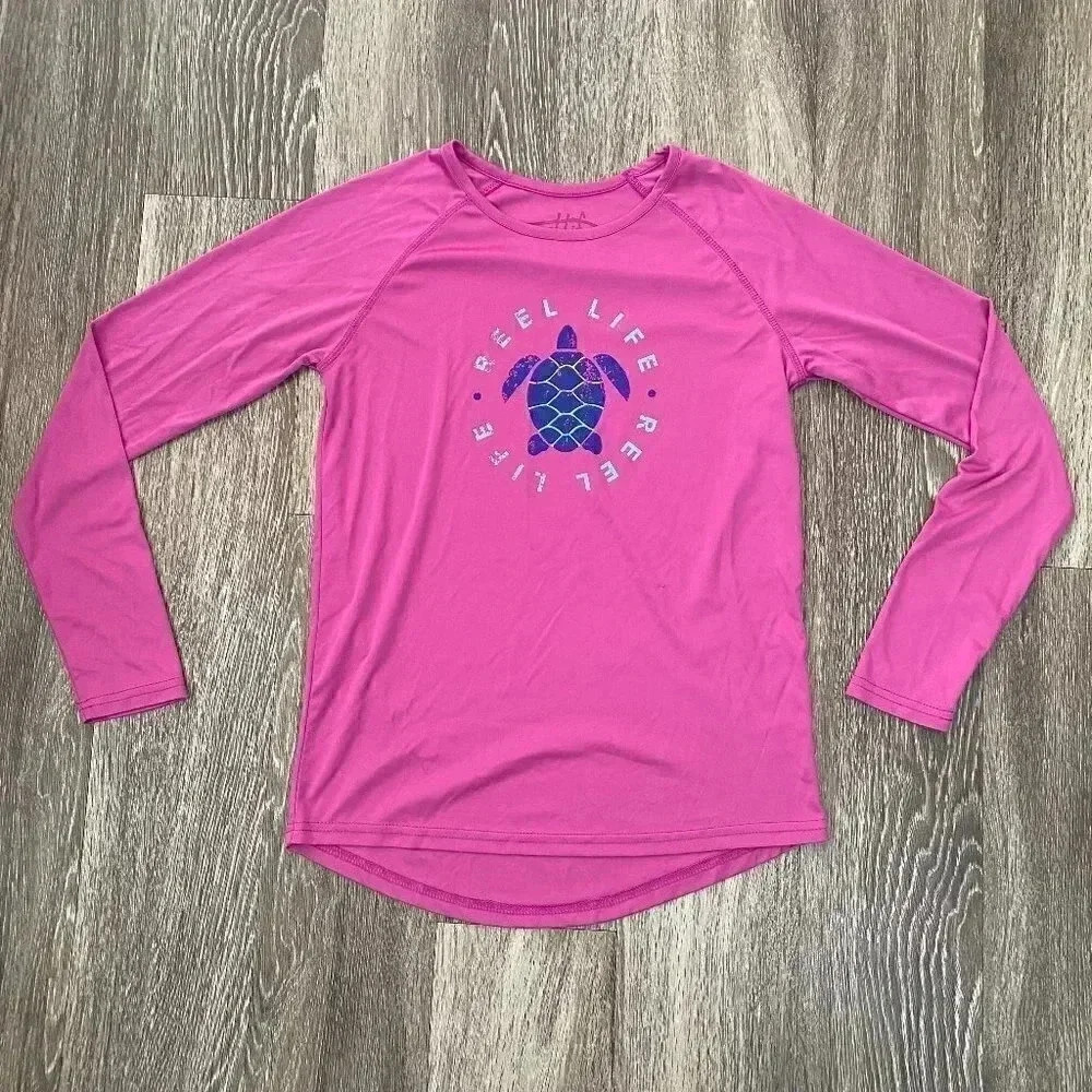 Reel Life Women's Pink Long Sleeve Tee. 
🚭
